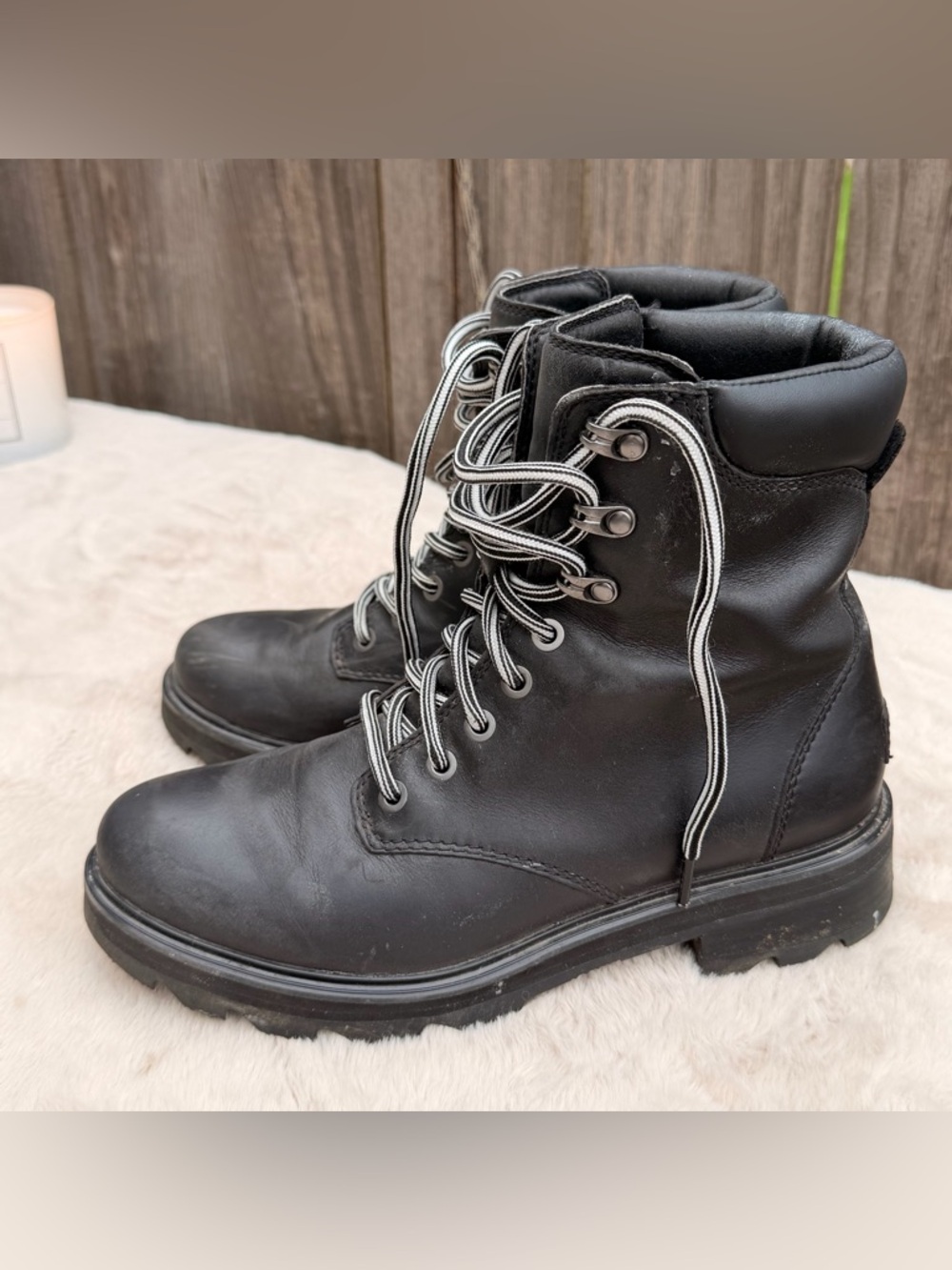 Sorel - Lennox Lace STKD - Black/Sea Salt, Women's 9
